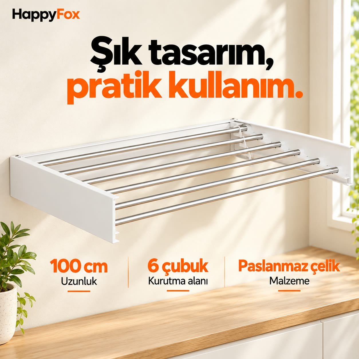 Happy Fox çamaşır kurutma askısı tanıtım görseli