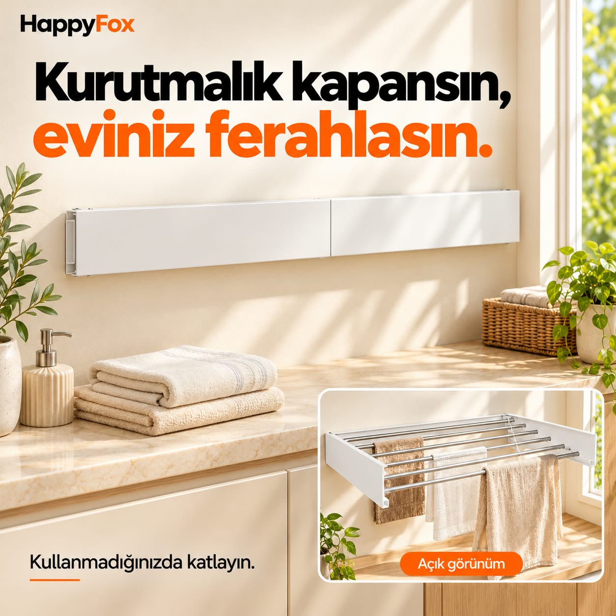 Happy Fox çamaşır kurutma askısı tanıtım görseli