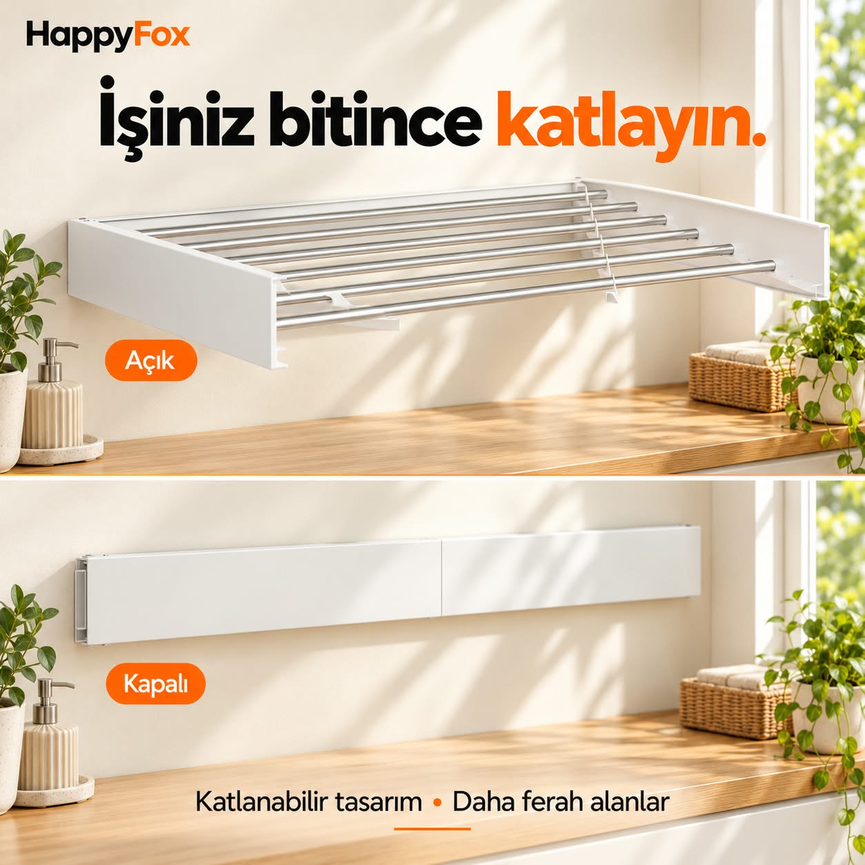 Happy Fox çamaşır kurutma askısı tanıtım görseli