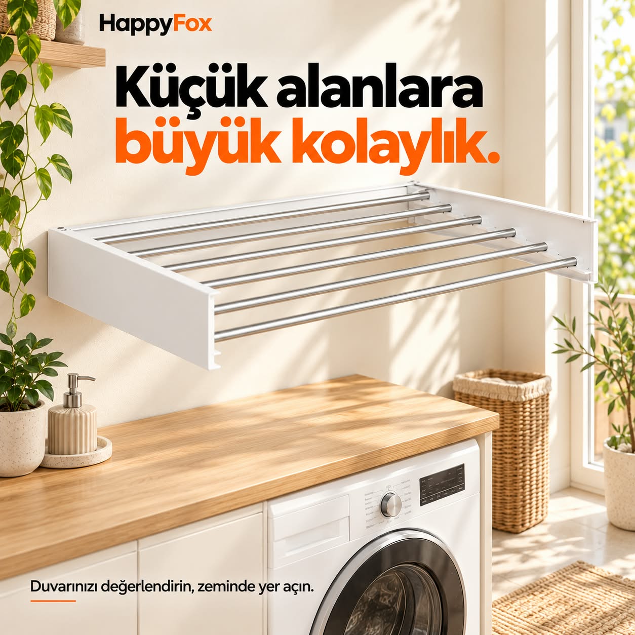Happy Fox çamaşır kurutma askısı tanıtım görseli