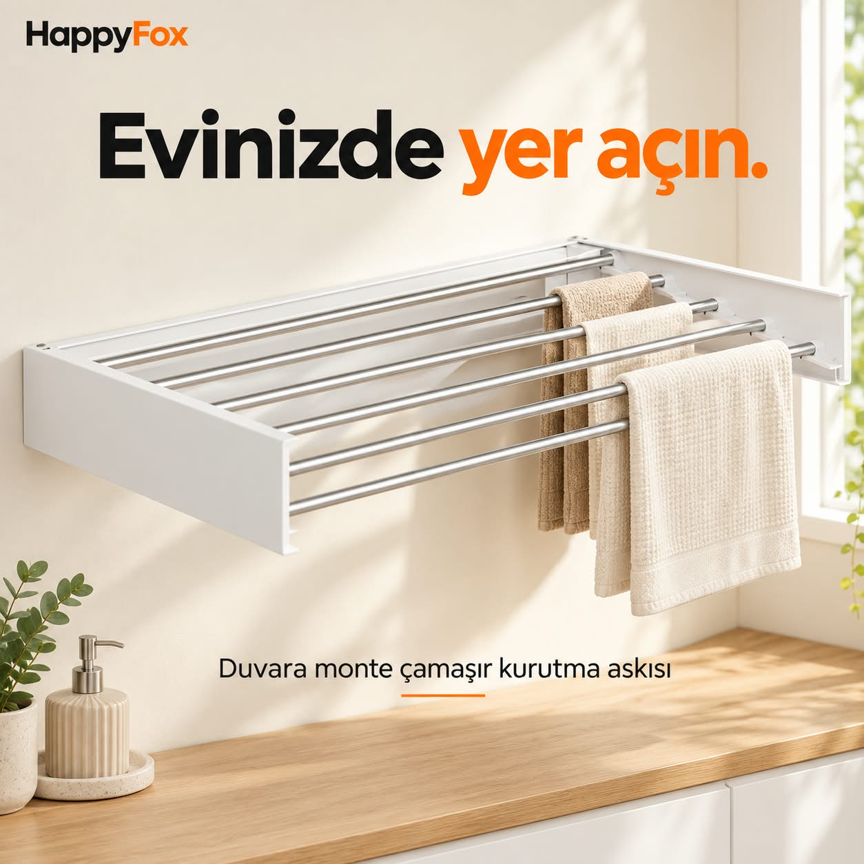 Happy Fox çamaşır kurutma askısı tanıtım görseli